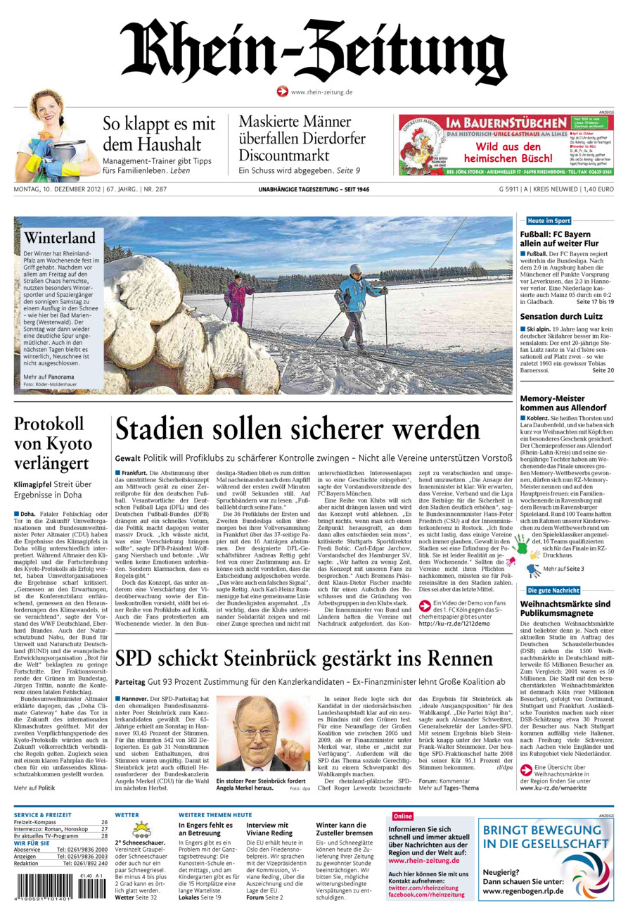Rhein-Zeitung Kreis Neuwied vom Montag, 10.12.2012