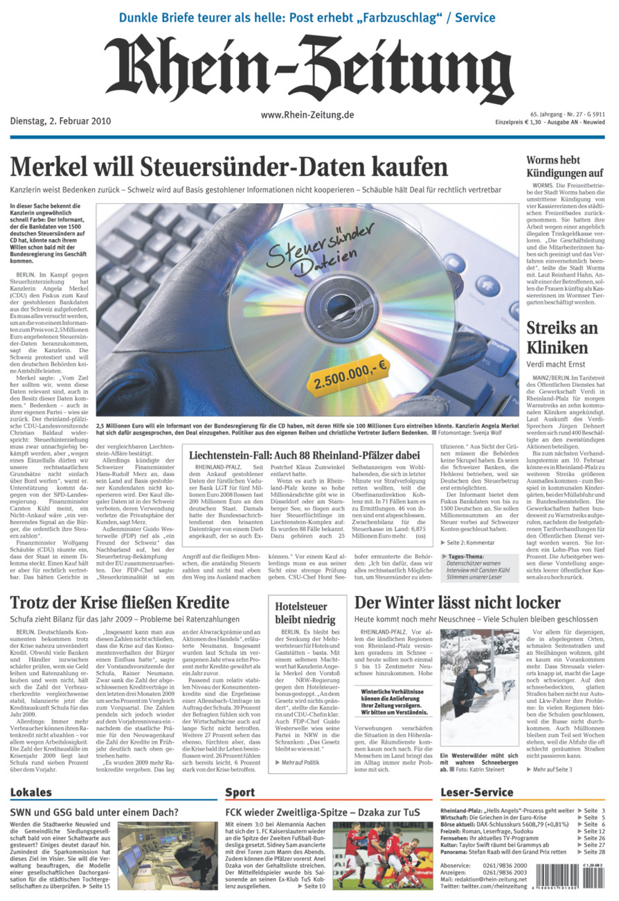 Rhein-Zeitung Kreis Neuwied vom Dienstag, 02.02.2010