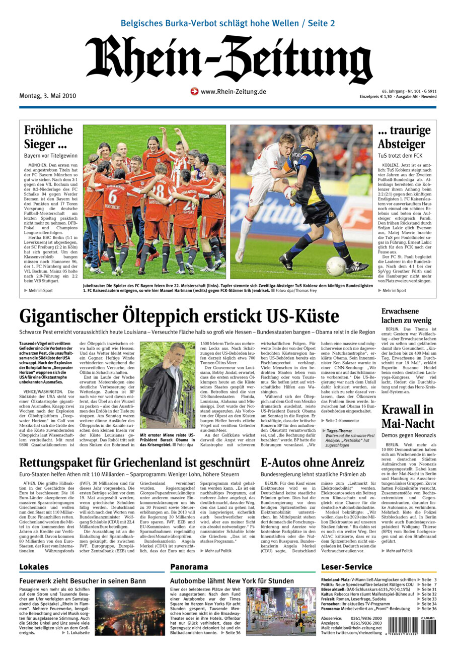 Rhein-Zeitung Kreis Neuwied vom Montag, 03.05.2010