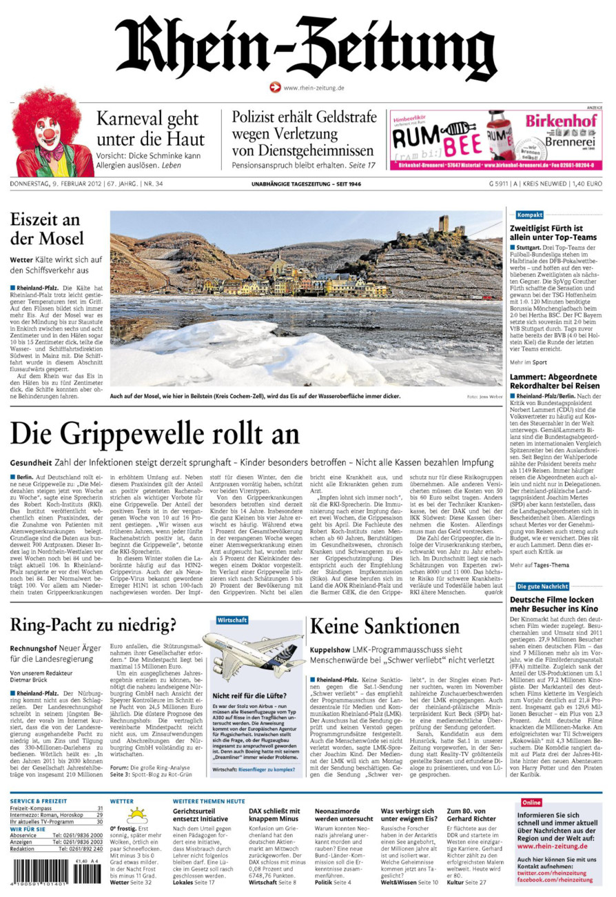 Rhein-Zeitung Kreis Neuwied vom Donnerstag, 09.02.2012