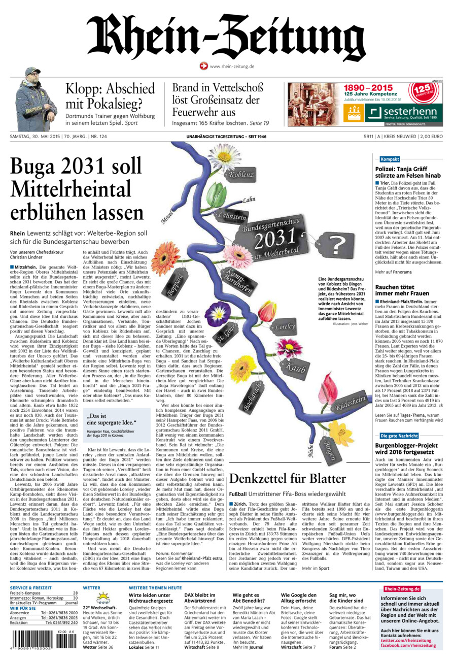 Rhein-Zeitung Kreis Neuwied vom Samstag, 30.05.2015