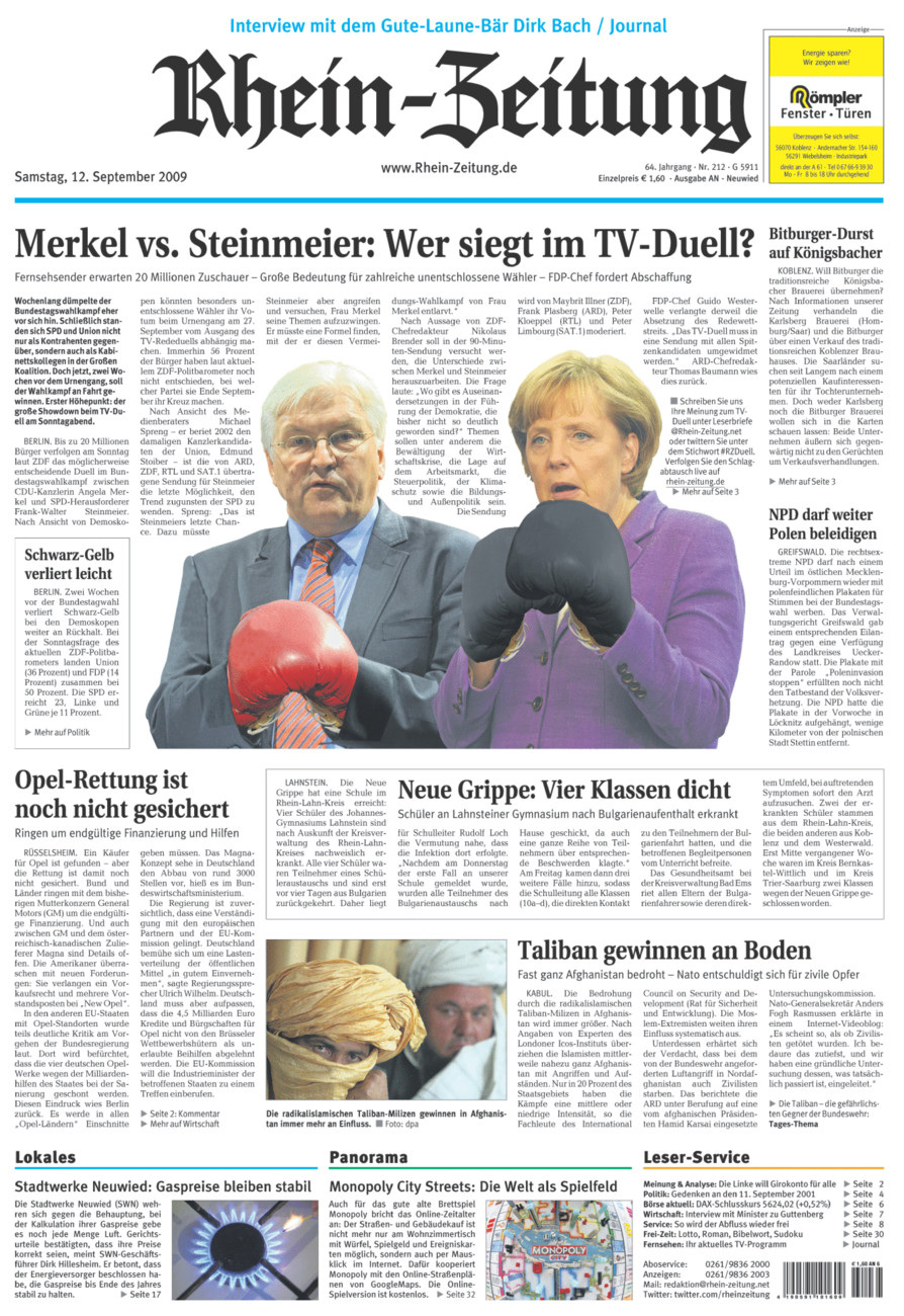 Rhein-Zeitung Kreis Neuwied vom Samstag, 12.09.2009