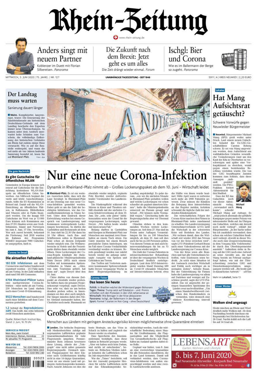 Rhein-Zeitung Kreis Neuwied vom Mittwoch, 03.06.2020