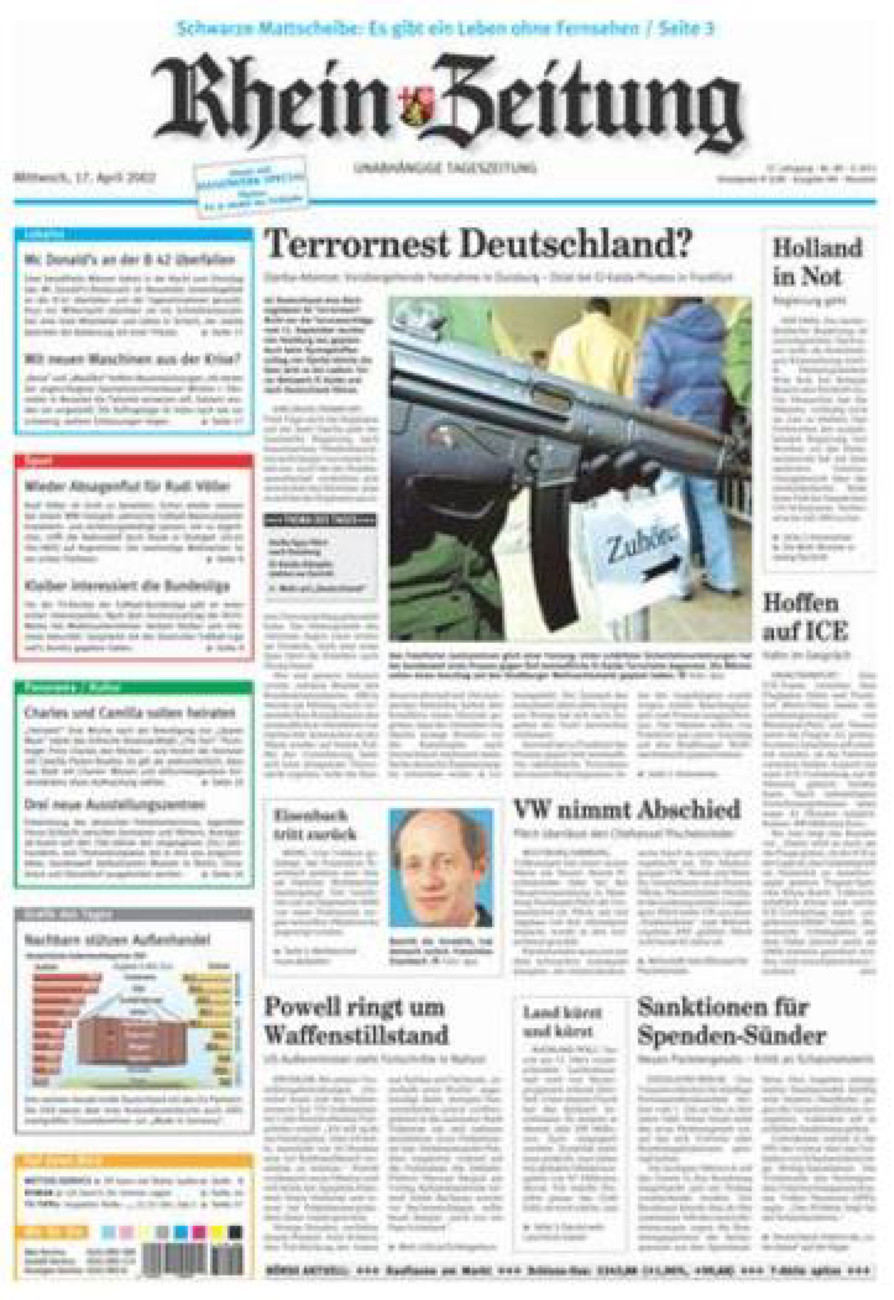 Rhein-Zeitung Kreis Neuwied vom Mittwoch, 17.04.2002