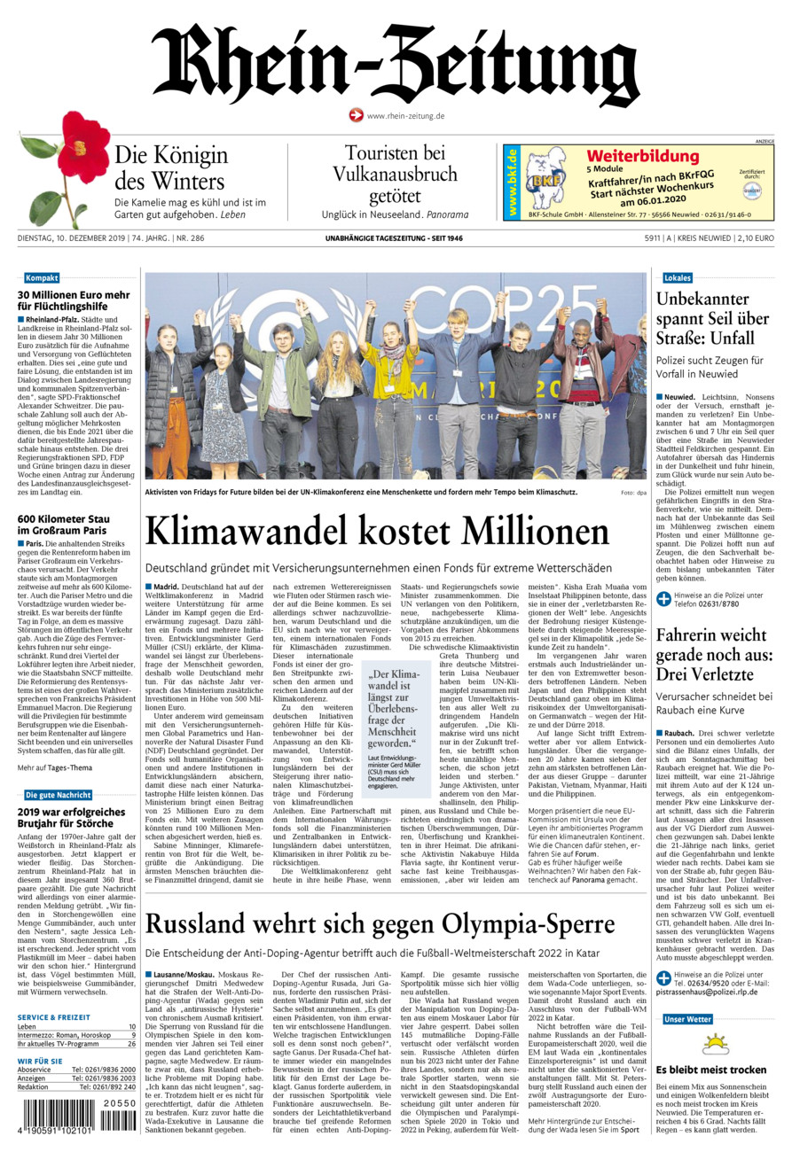 Rhein-Zeitung Kreis Neuwied vom Dienstag, 10.12.2019