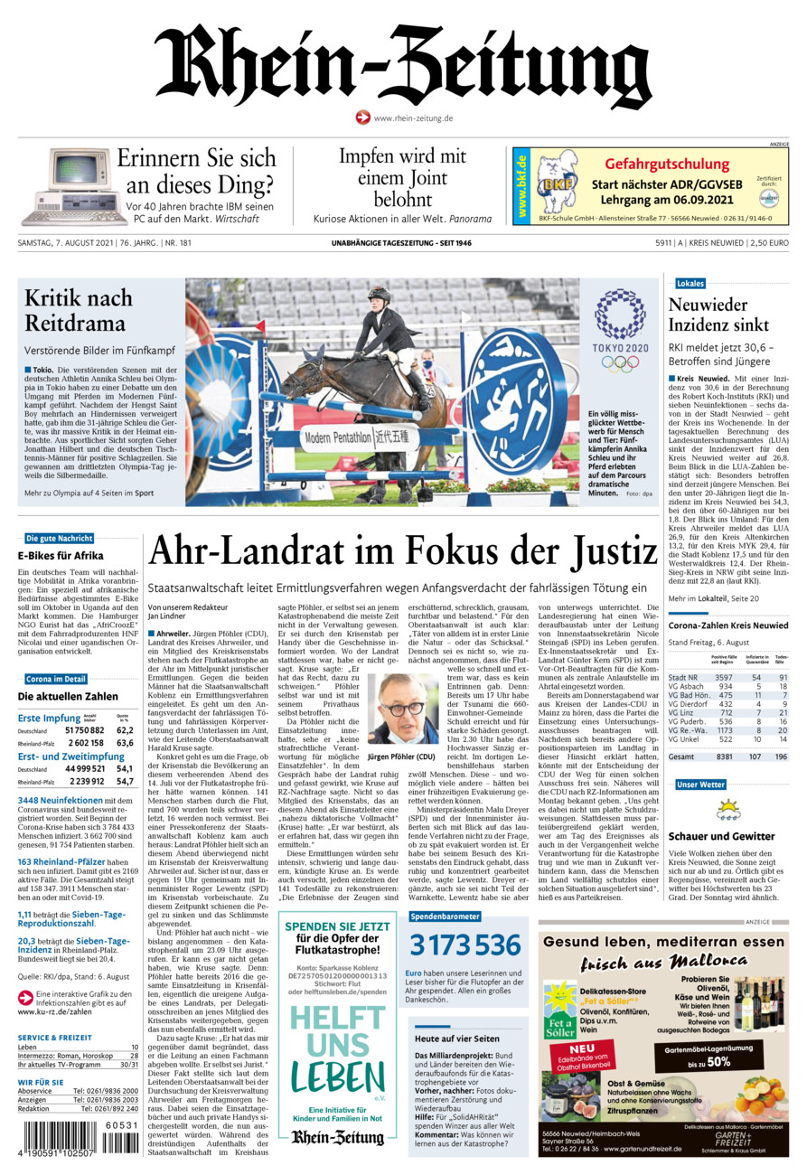 Rhein-Zeitung Kreis Neuwied vom Samstag, 07.08.2021