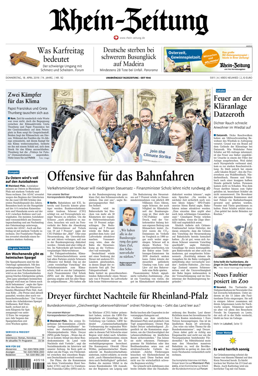 Rhein-Zeitung Kreis Neuwied vom Donnerstag, 18.04.2019