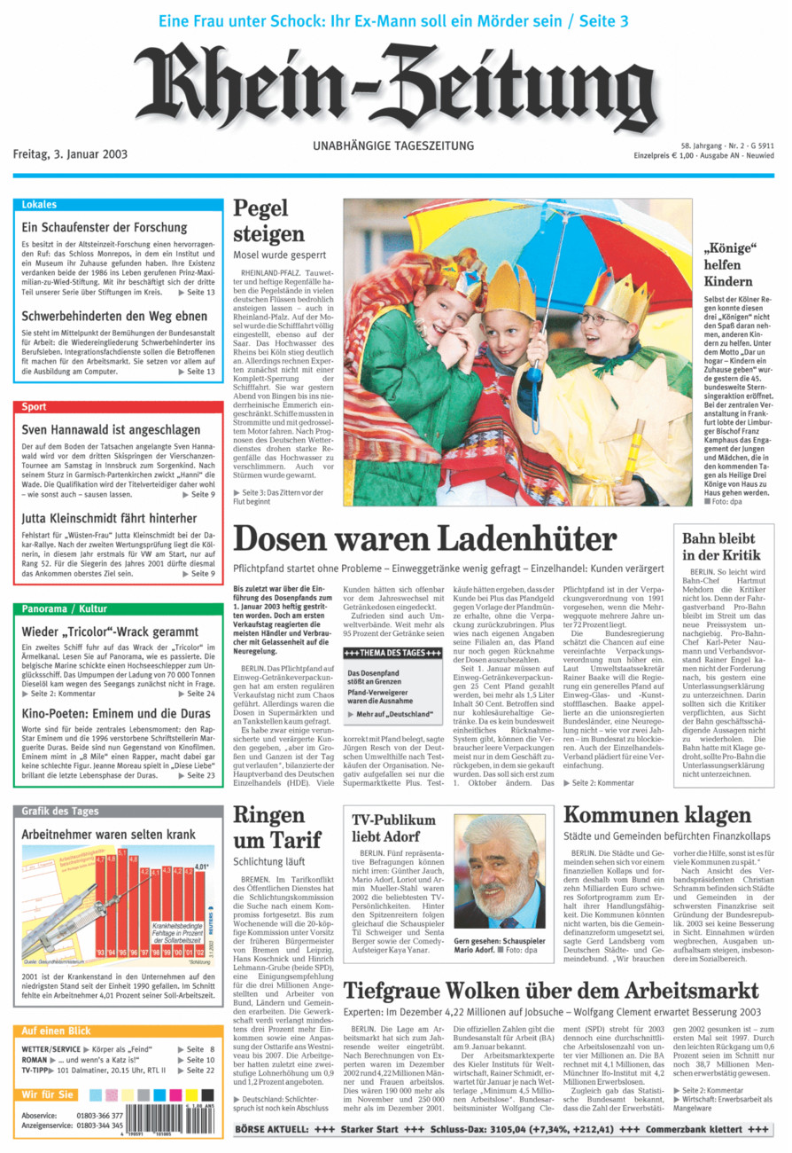 Rhein-Zeitung Kreis Neuwied vom Freitag, 03.01.2003