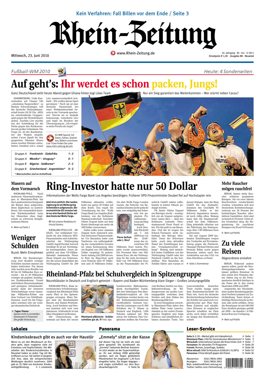 Rhein-Zeitung Kreis Neuwied vom Mittwoch, 23.06.2010