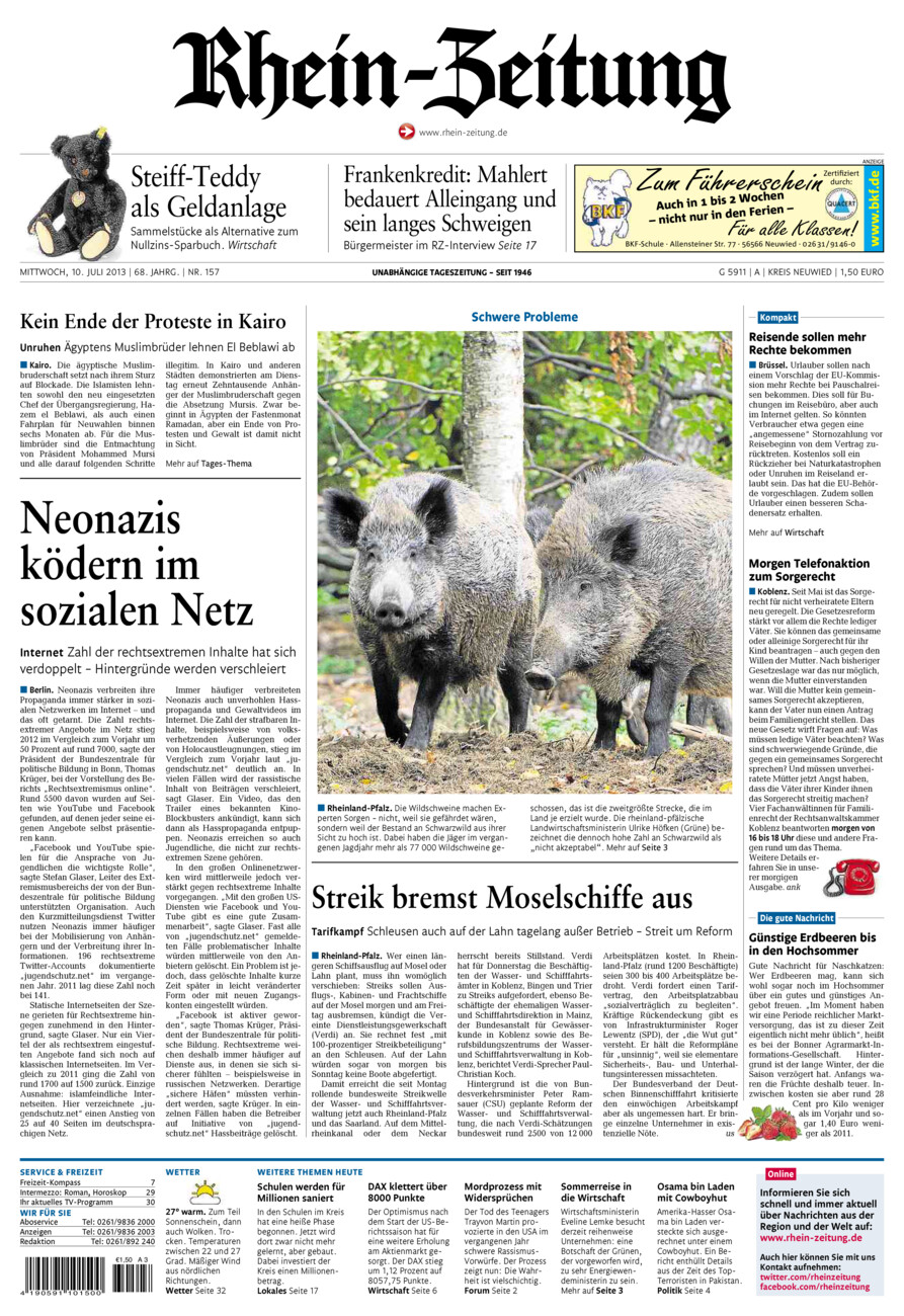 Rhein-Zeitung Kreis Neuwied vom Mittwoch, 10.07.2013