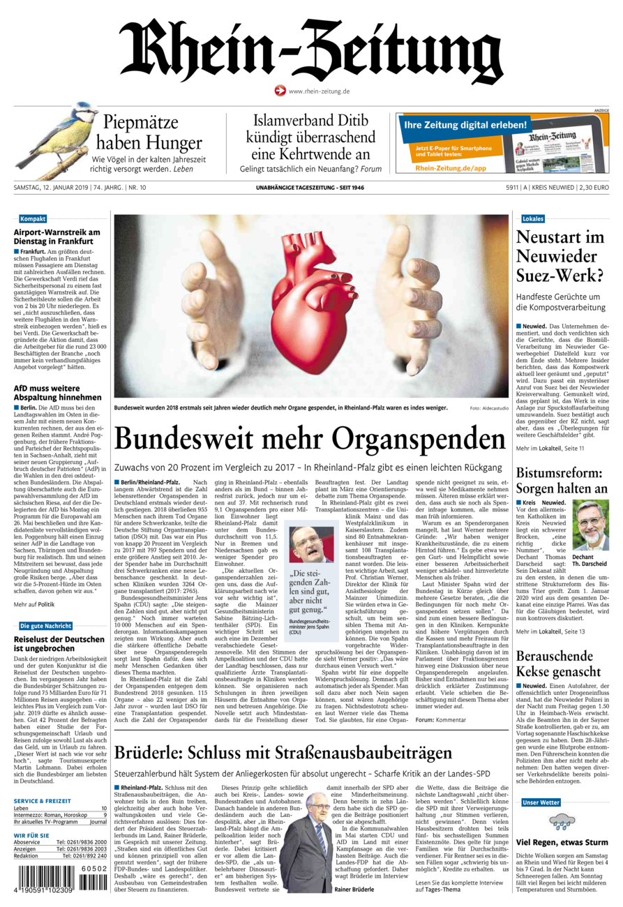 Rhein-Zeitung Kreis Neuwied vom Samstag, 12.01.2019