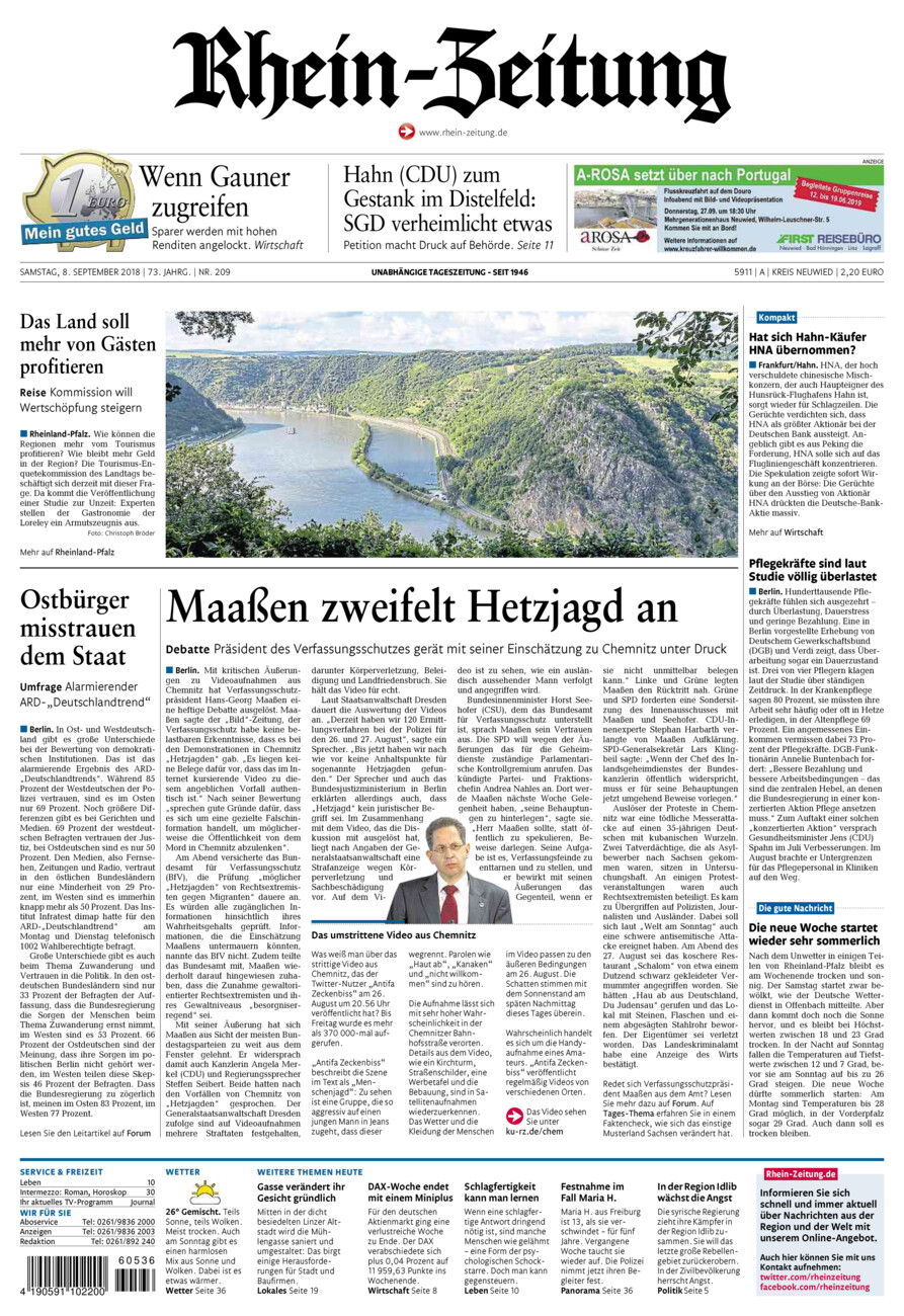 Rhein-Zeitung Kreis Neuwied vom Samstag, 08.09.2018