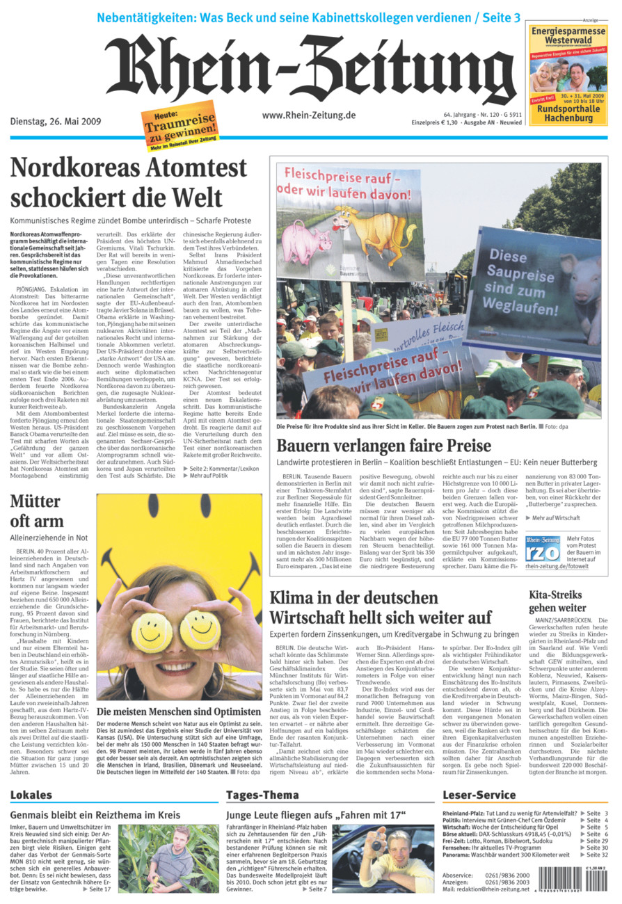 Rhein-Zeitung Kreis Neuwied vom Dienstag, 26.05.2009