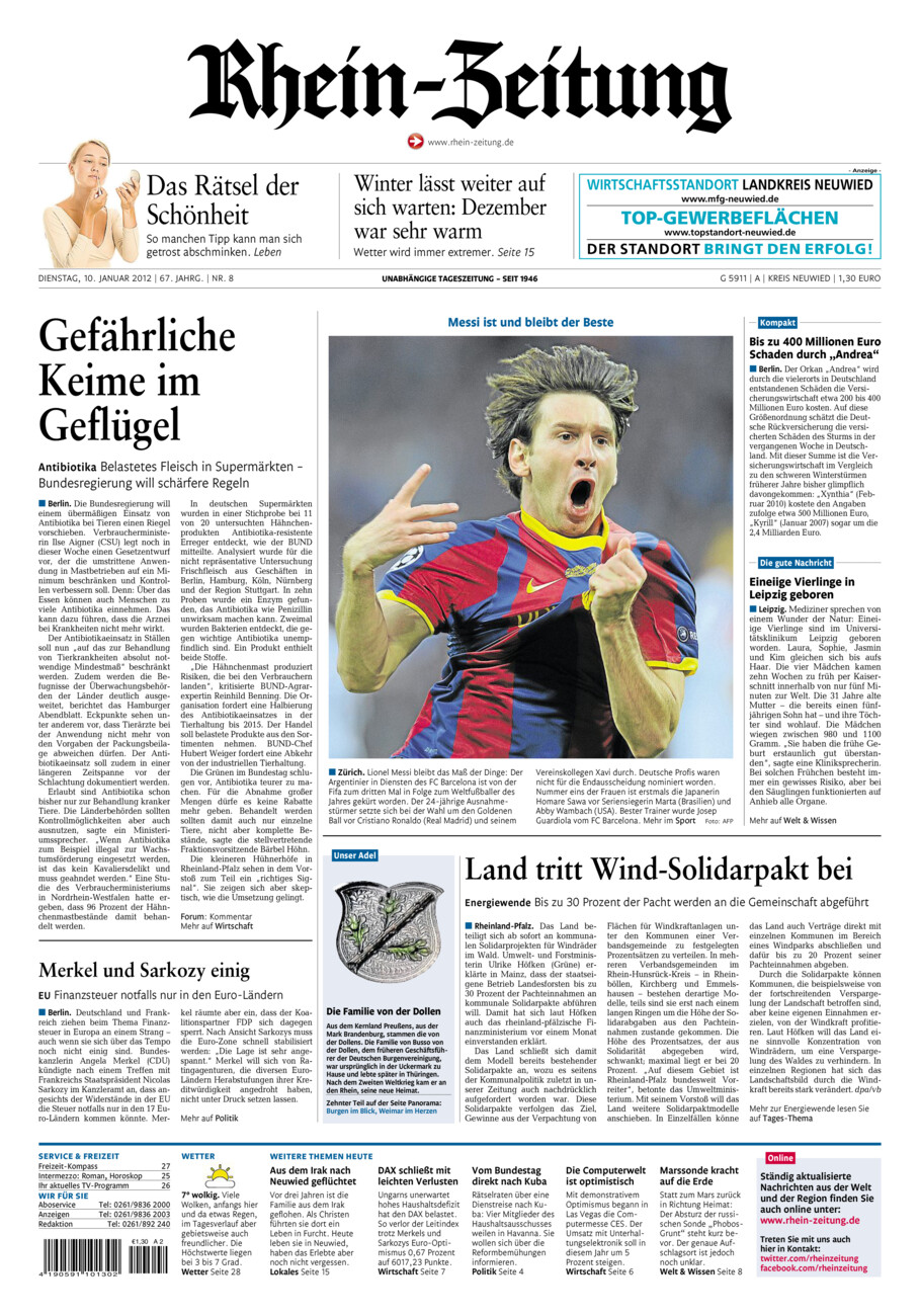Rhein-Zeitung Kreis Neuwied vom Dienstag, 10.01.2012