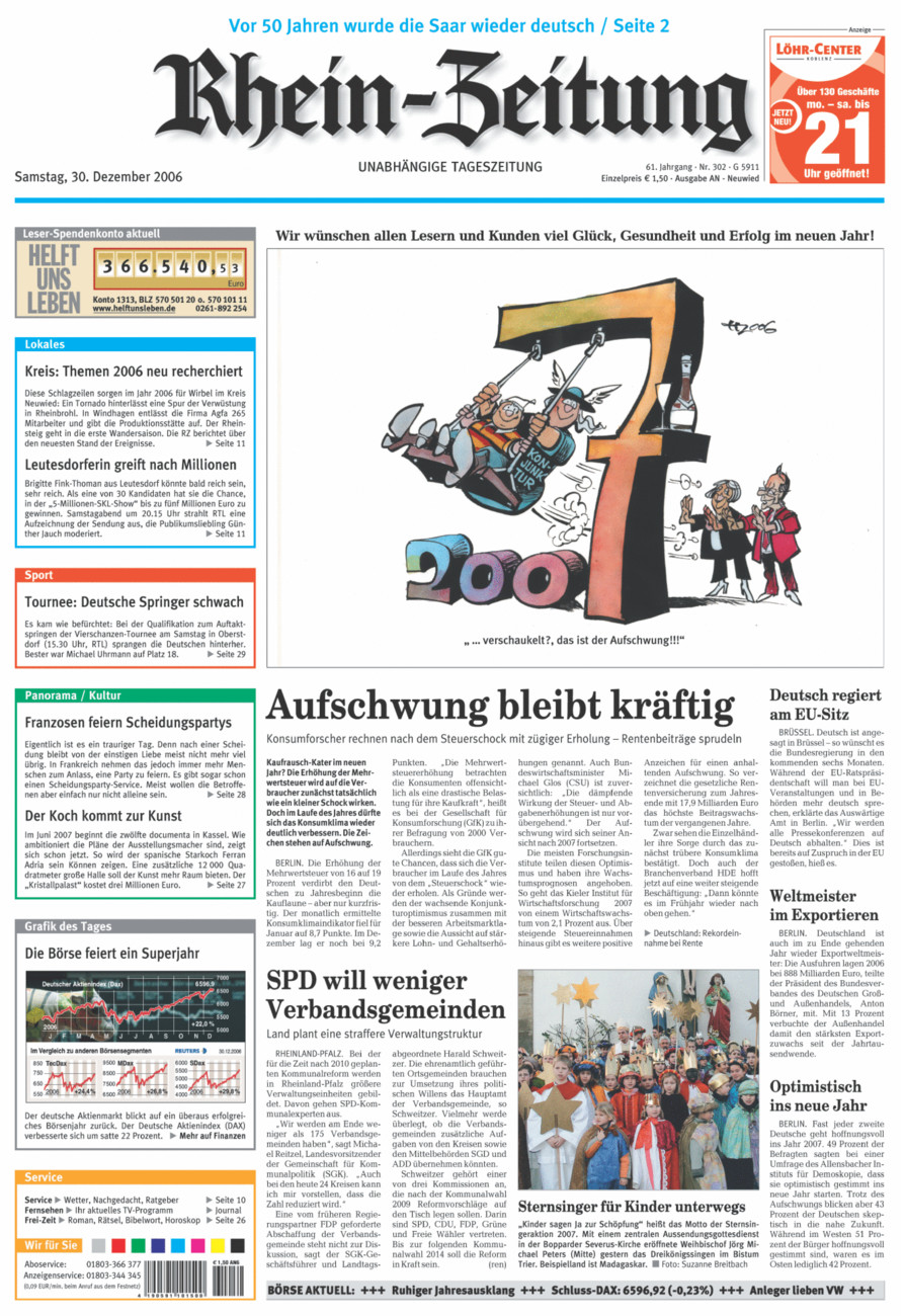 Rhein-Zeitung Kreis Neuwied vom Samstag, 30.12.2006