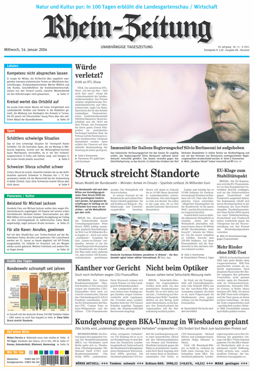Rhein-Zeitung Kreis Neuwied vom Mittwoch, 14.01.2004