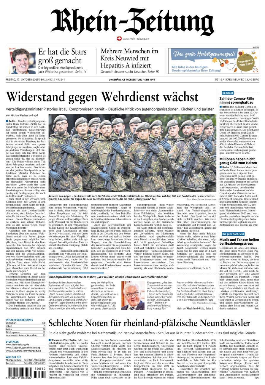 Rhein-Zeitung Kreis Neuwied vom Freitag, 17.10.2025