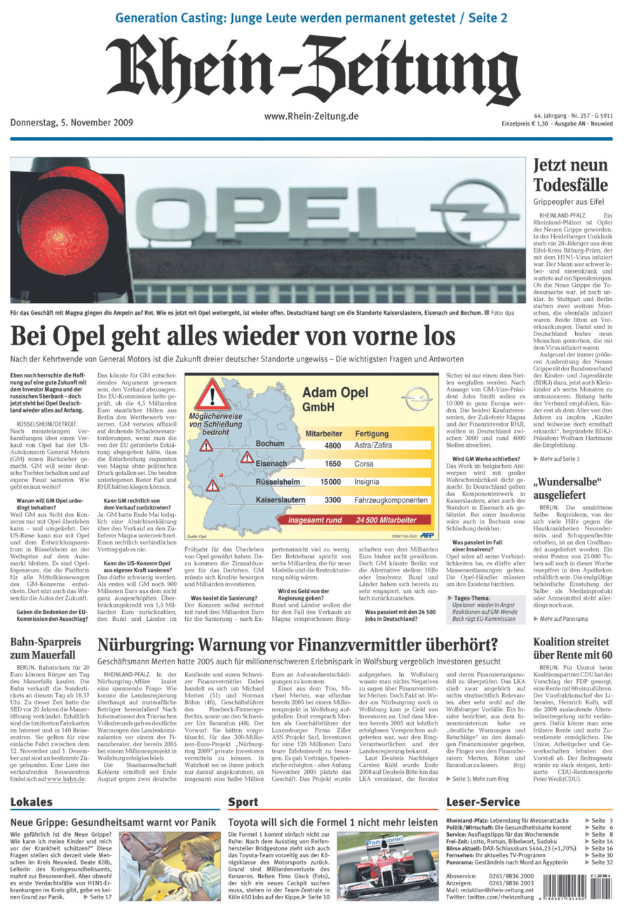 Rhein-Zeitung Kreis Neuwied vom Donnerstag, 05.11.2009
