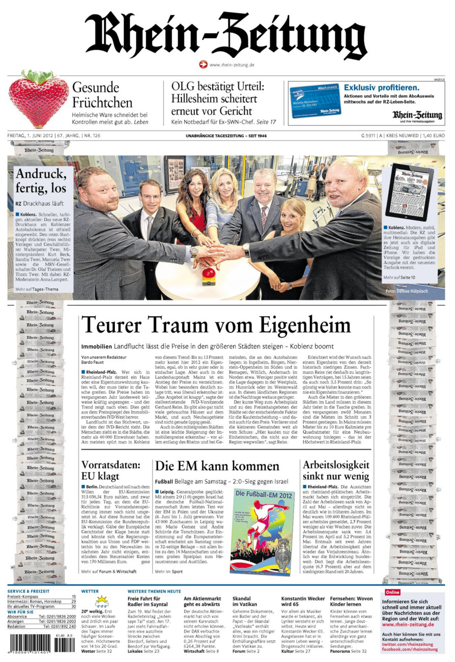 Rhein-Zeitung Kreis Neuwied vom Freitag, 01.06.2012