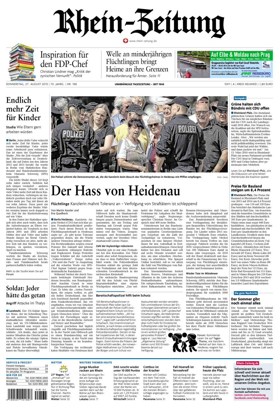 Rhein-Zeitung Kreis Neuwied vom Donnerstag, 27.08.2015