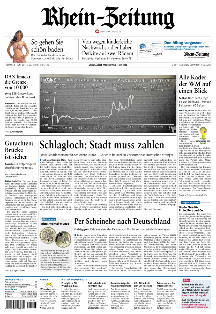 Rhein-Zeitung Kreis Neuwied vom Freitag, 06.06.2014