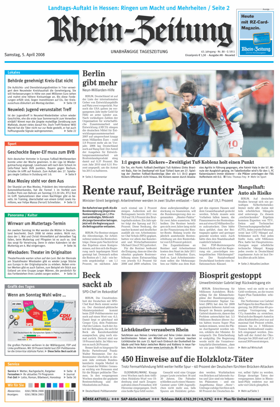 Rhein-Zeitung Kreis Neuwied vom Samstag, 05.04.2008