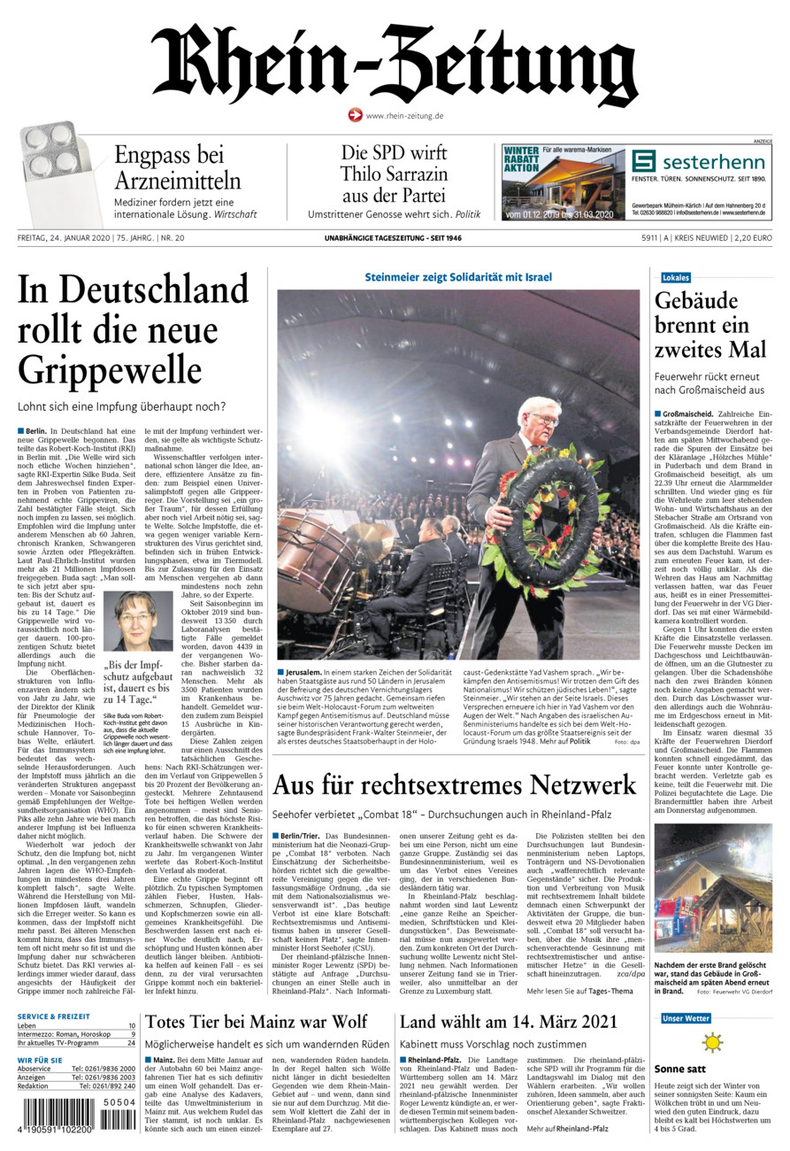 Rhein-Zeitung Kreis Neuwied vom Freitag, 24.01.2020