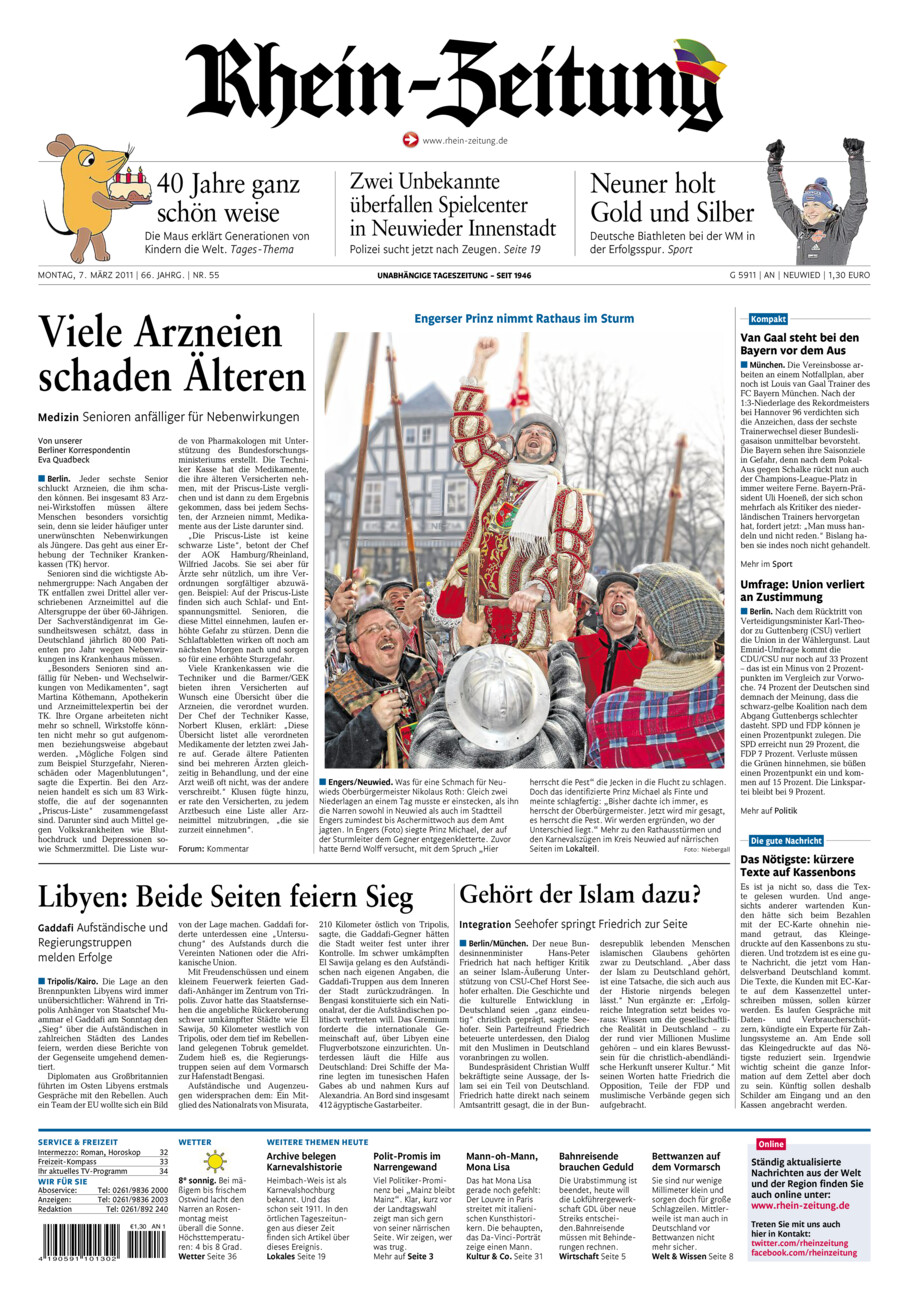 Rhein-Zeitung Kreis Neuwied vom Montag, 07.03.2011