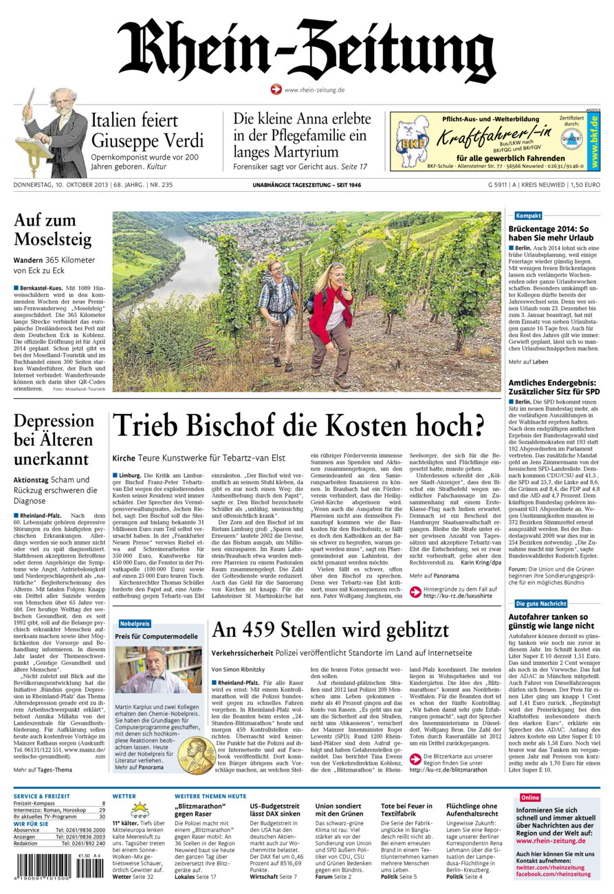 Rhein-Zeitung Kreis Neuwied vom Donnerstag, 10.10.2013