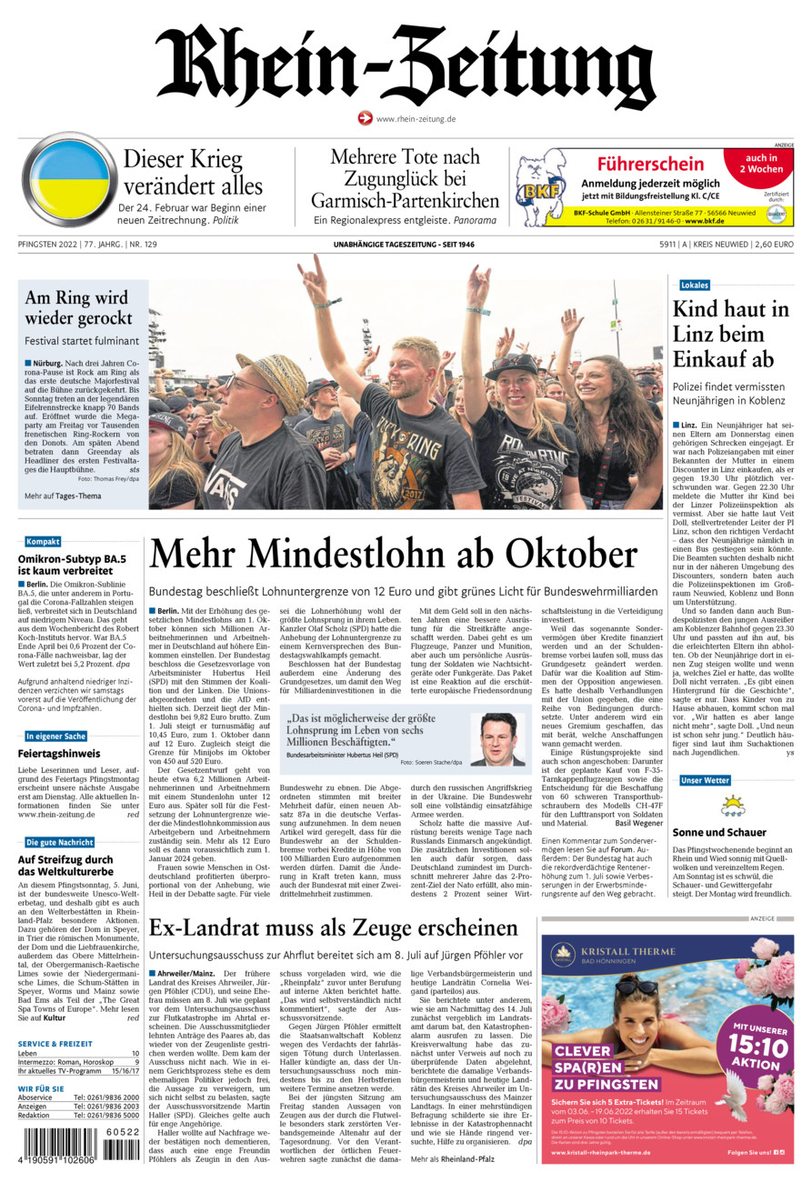 Rhein-Zeitung Kreis Neuwied vom Samstag, 04.06.2022