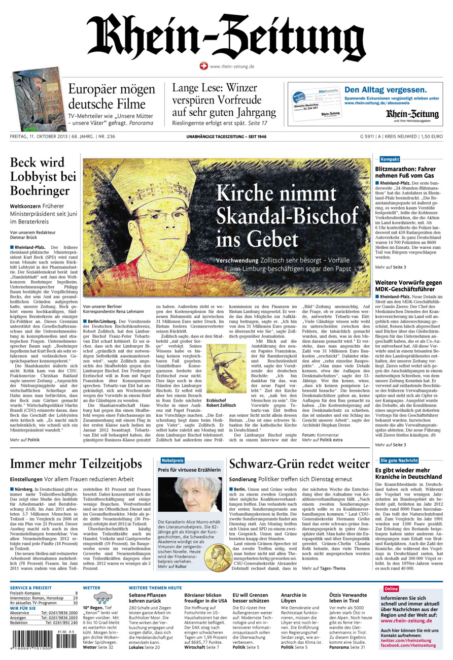 Rhein-Zeitung Kreis Neuwied vom Freitag, 11.10.2013