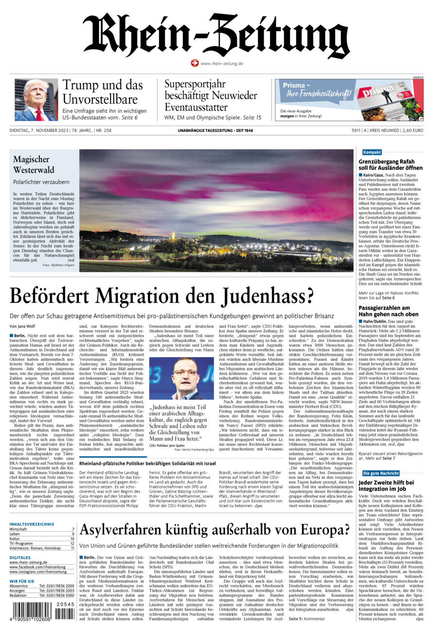Rhein-Zeitung Kreis Neuwied vom Dienstag, 07.11.2023
