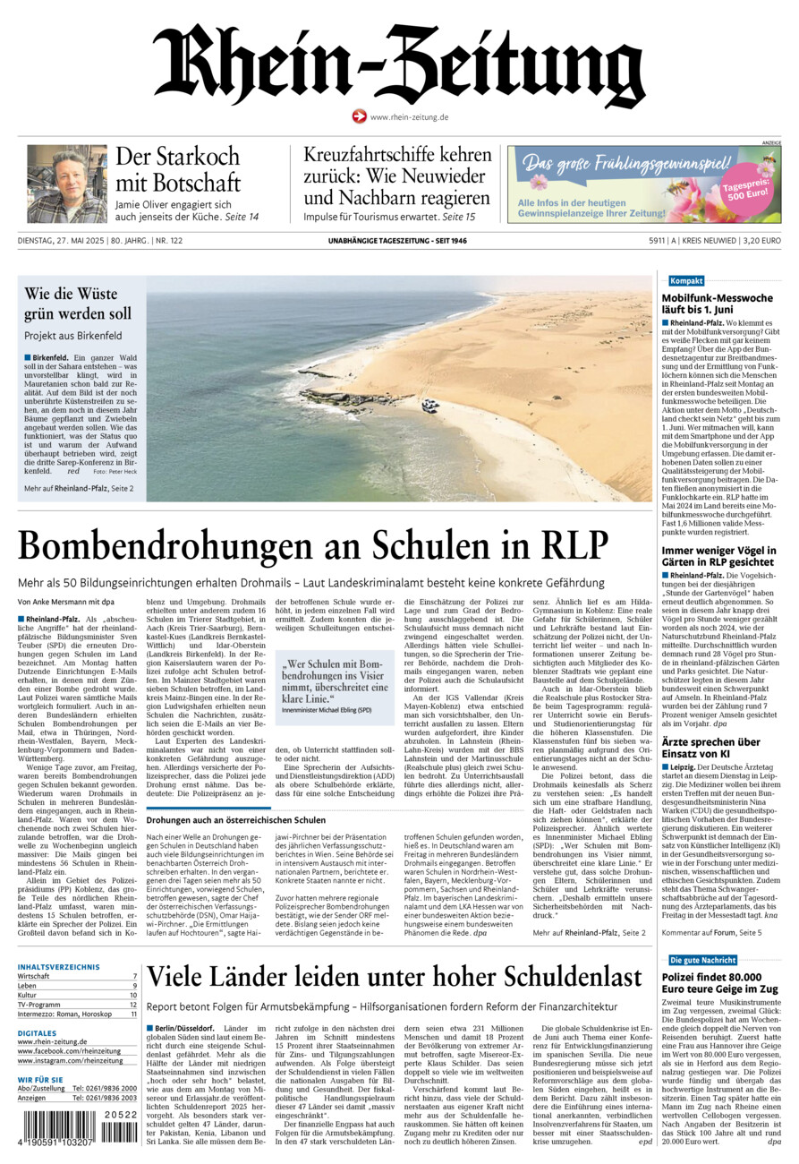Rhein-Zeitung Kreis Neuwied vom Dienstag, 27.05.2025