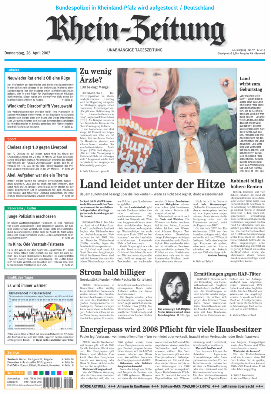 Rhein-Zeitung Kreis Neuwied vom Donnerstag, 26.04.2007