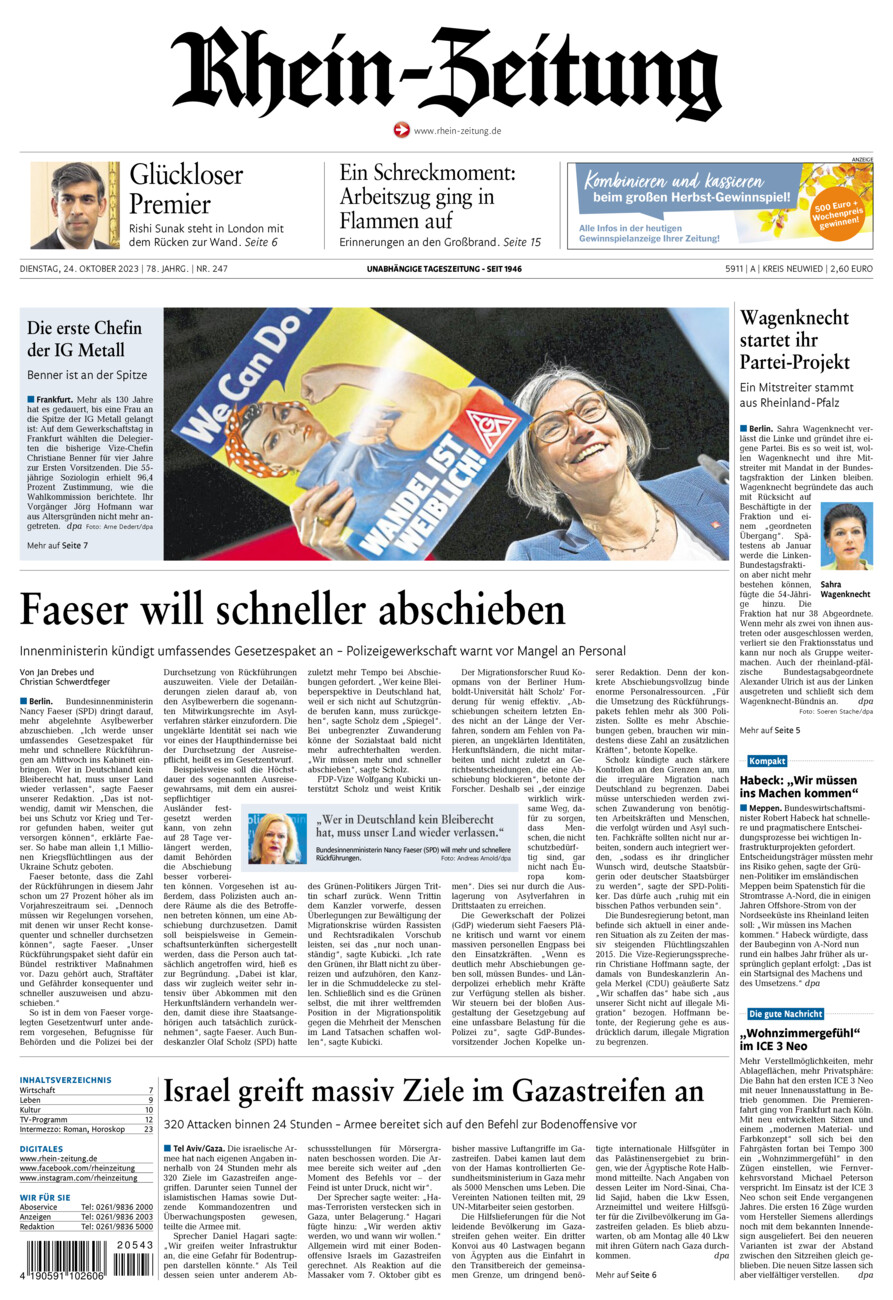 Rhein-Zeitung Kreis Neuwied vom Dienstag, 24.10.2023
