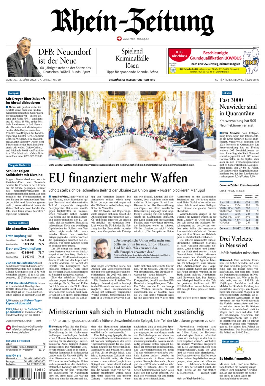 Rhein-Zeitung Kreis Neuwied vom Samstag, 12.03.2022