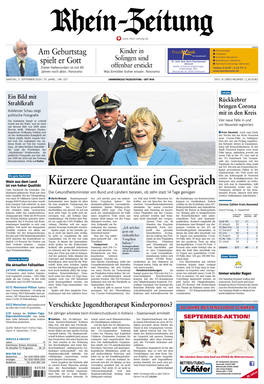 Rhein-Zeitung Kreis Neuwied vom Samstag, 05.09.2020