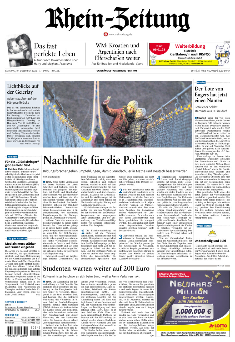Rhein-Zeitung Kreis Neuwied vom Samstag, 10.12.2022