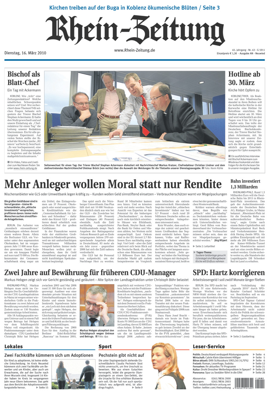 Rhein-Zeitung Kreis Neuwied vom Dienstag, 16.03.2010