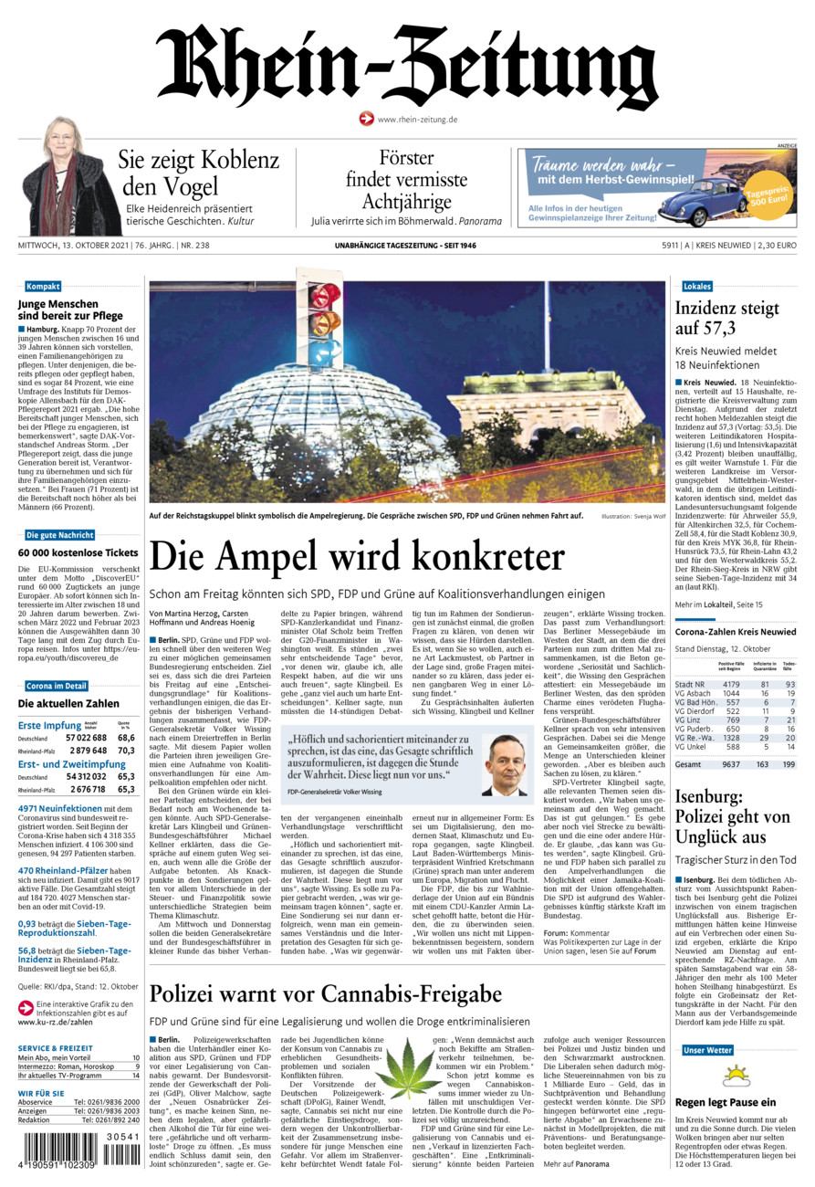 Rhein-Zeitung Kreis Neuwied vom Mittwoch, 13.10.2021