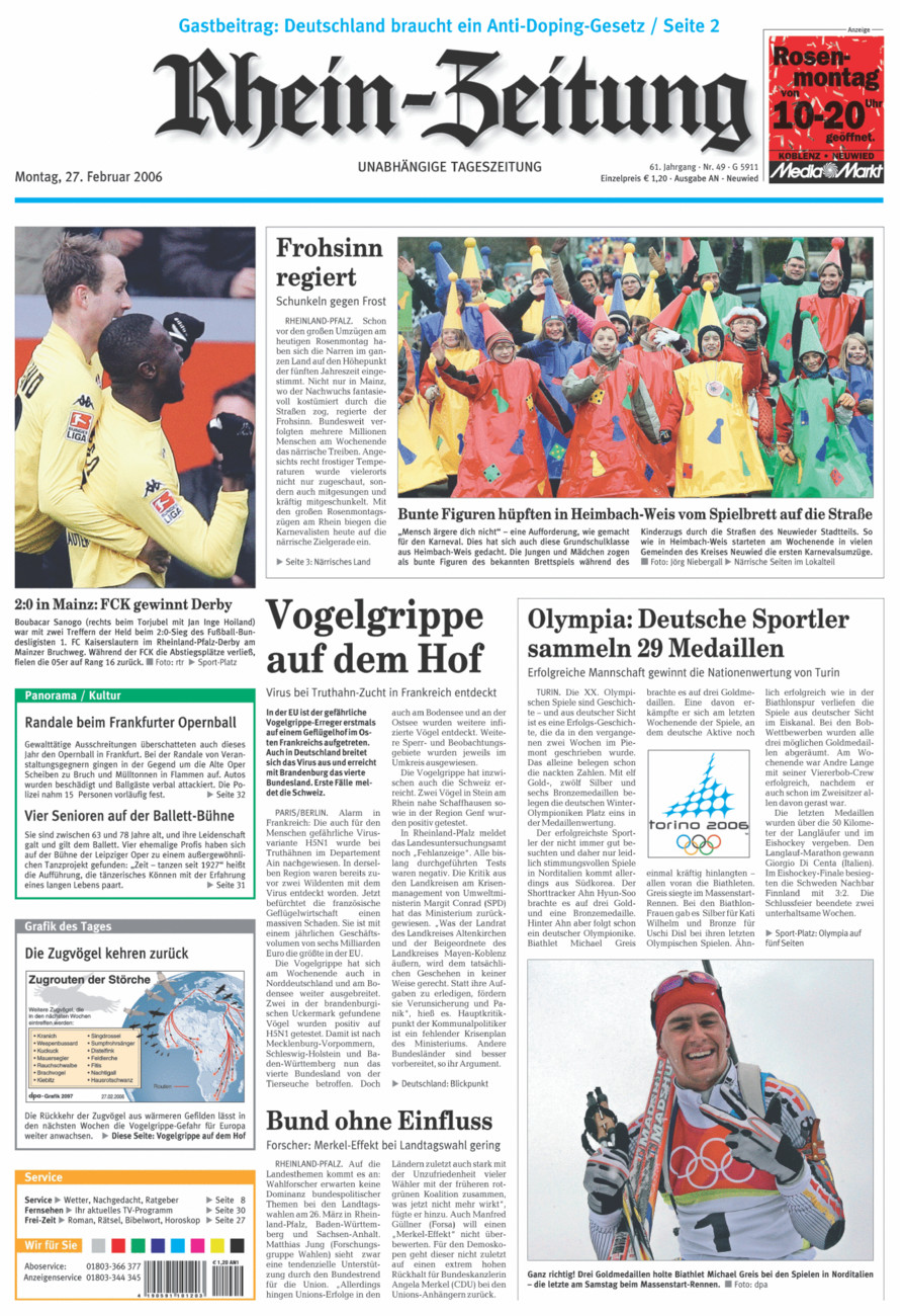 Rhein-Zeitung Kreis Neuwied vom Montag, 27.02.2006