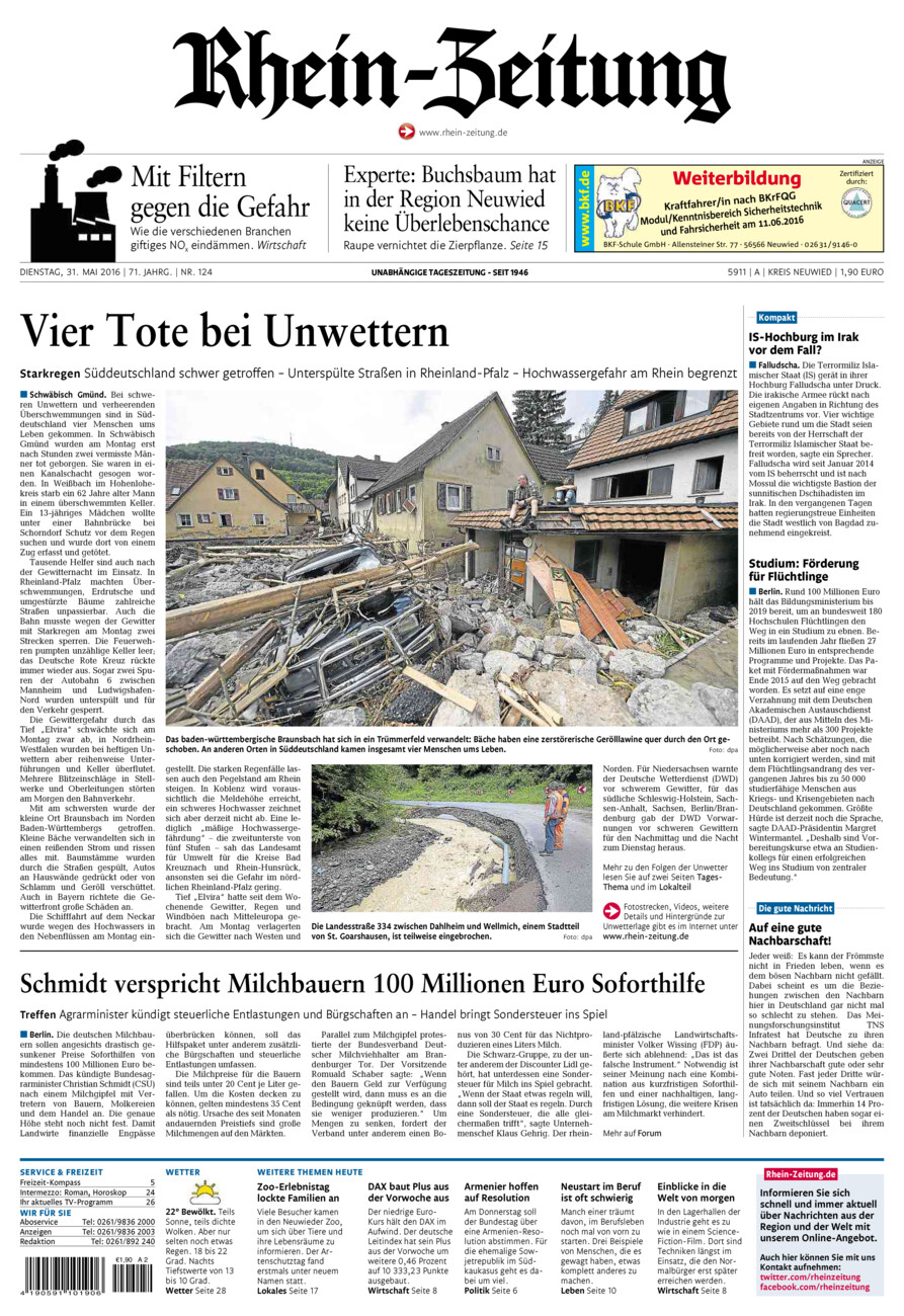 Rhein-Zeitung Kreis Neuwied vom Dienstag, 31.05.2016