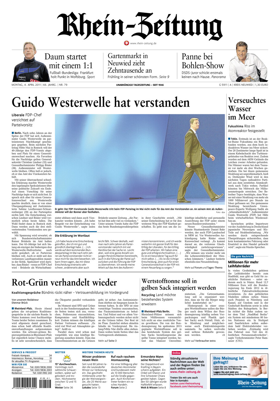 Rhein-Zeitung Kreis Neuwied vom Montag, 04.04.2011