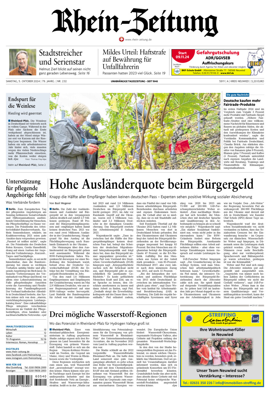 Rhein-Zeitung Kreis Neuwied vom Samstag, 05.10.2024