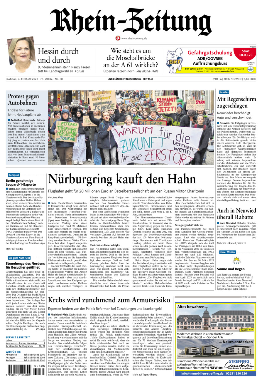 Rhein-Zeitung Kreis Neuwied vom Samstag, 04.02.2023