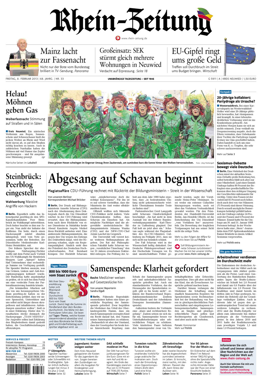 Rhein-Zeitung Kreis Neuwied vom Freitag, 08.02.2013
