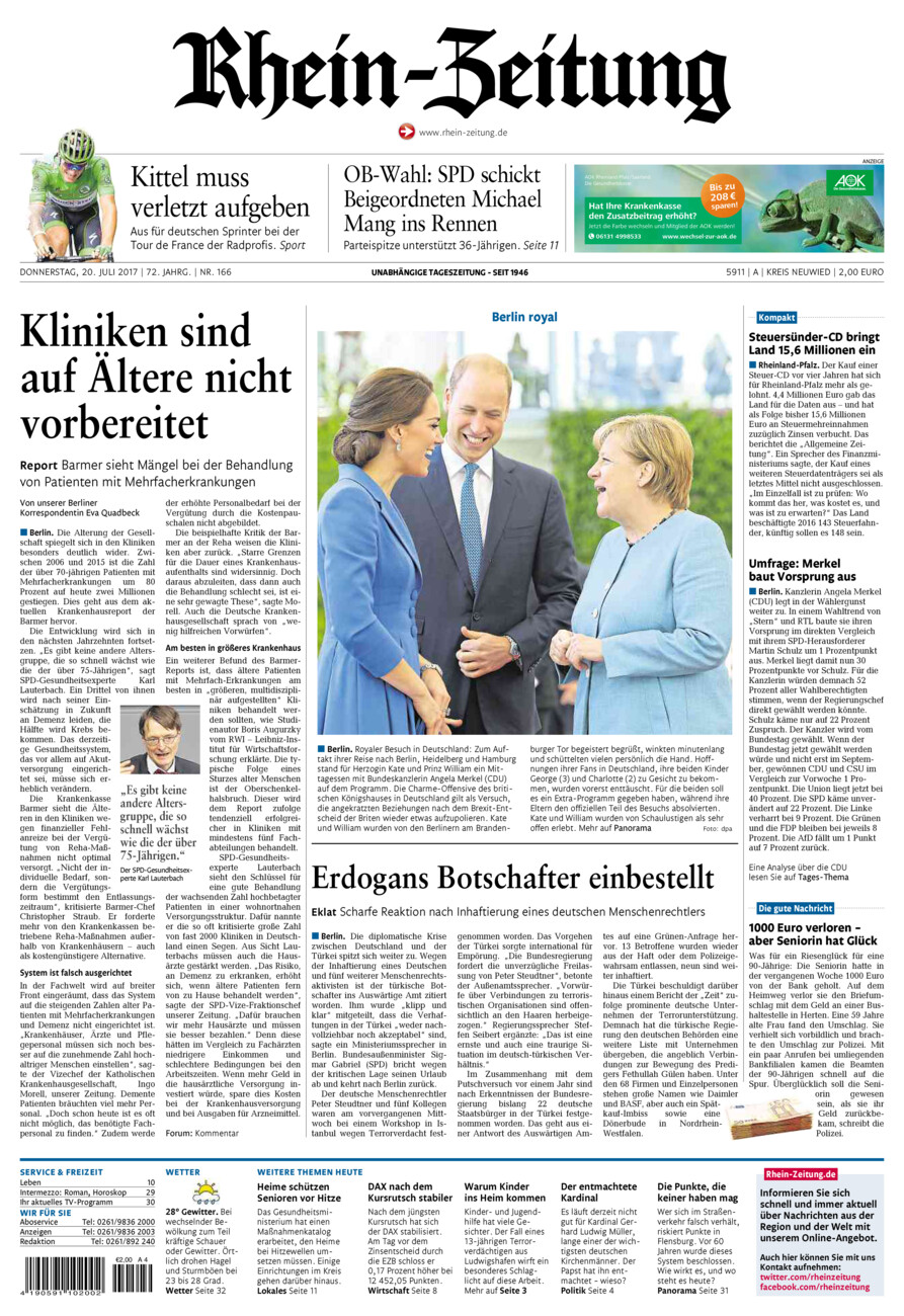 Rhein-Zeitung Kreis Neuwied vom Donnerstag, 20.07.2017