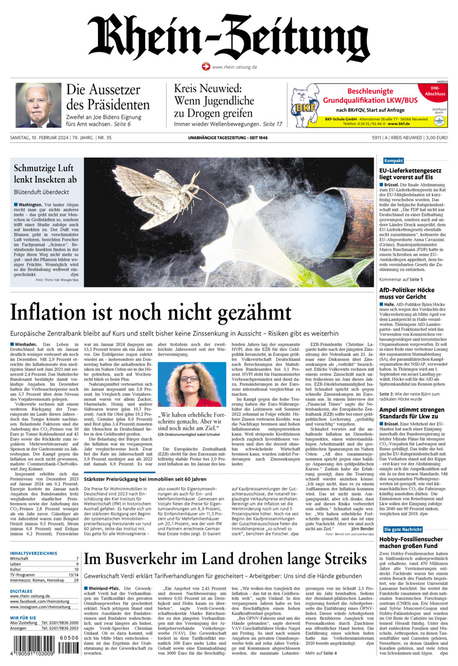 Rhein-Zeitung Kreis Neuwied vom Samstag, 10.02.2024