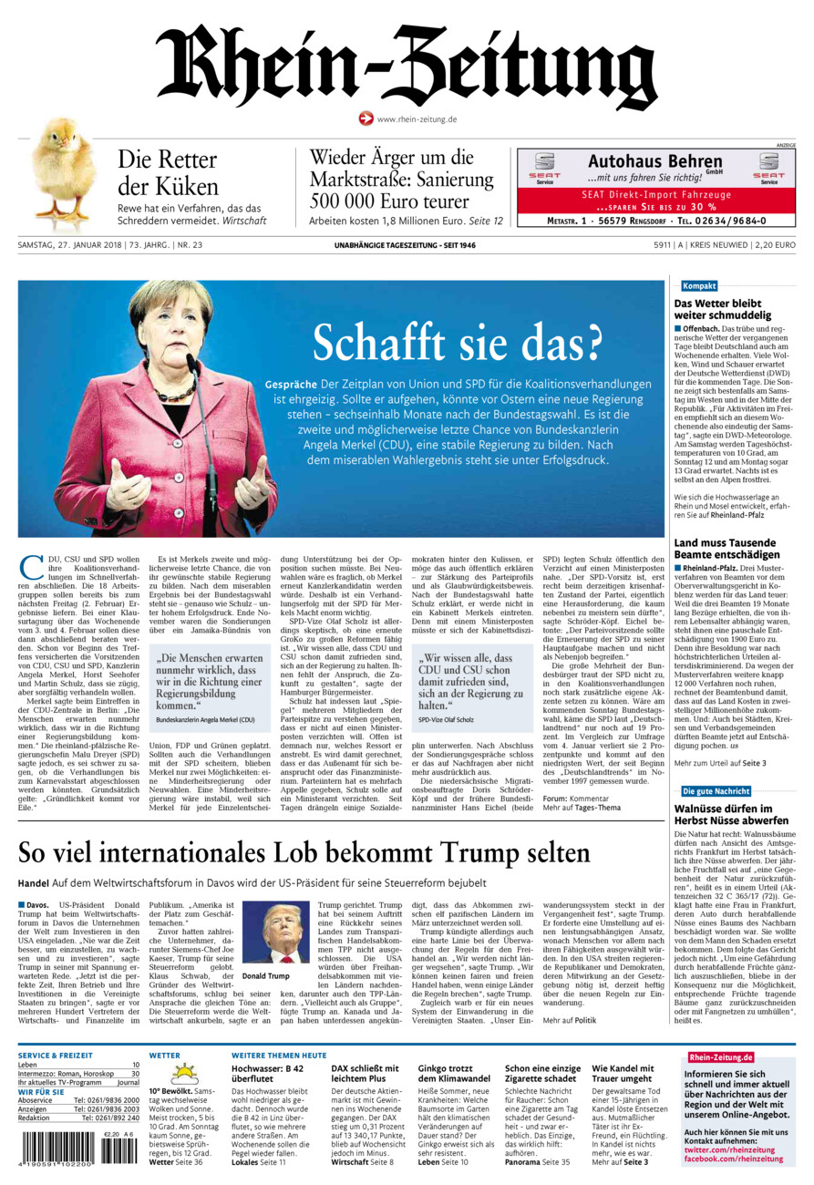 Rhein-Zeitung Kreis Neuwied vom Samstag, 27.01.2018