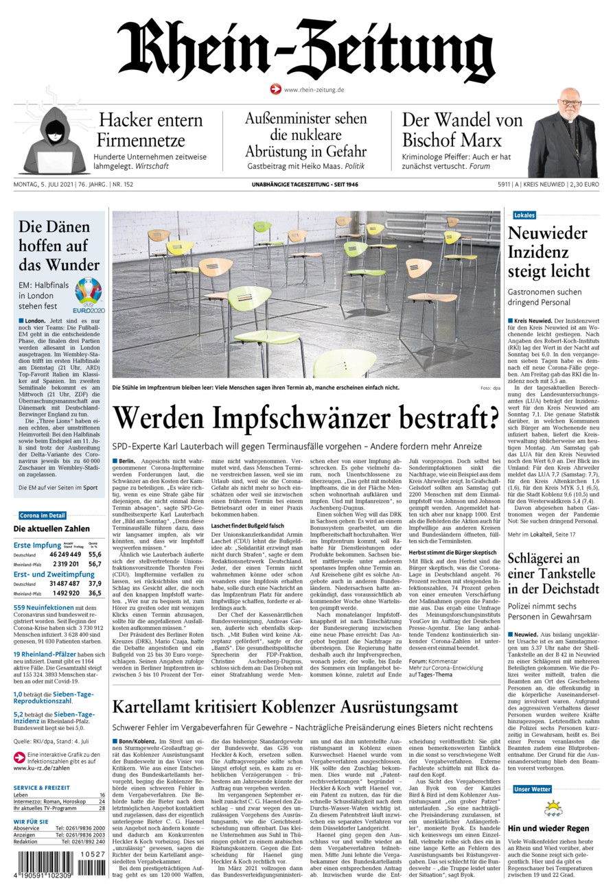 Rhein-Zeitung Kreis Neuwied vom Montag, 05.07.2021
